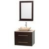 Centra 30 In. Single Vanity in Espresso with Ivory Marble Top with Ivory Sink and 24 In. Mirror