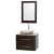 Centra 30 In. Single Vanity in Espresso with Ivory Marble Top with White Carrera Sink and 24 In. Mirror