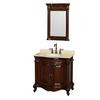 Edinburgh 36 In. Single Vanity in Cherry with Ivory Marble Top with Oval Sink and 24 In. Mirror