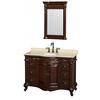 Edinburgh 48 In. Single Vanity in Cherry with Ivory Marble Top with Oval Sink and 24 In. Mirror