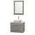 Centra 30 In. Single Vanity in Gray Oak with White Carrera Top with White Porcelain Sink and 24 In. Mirror