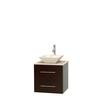Centra 24 In. Single Vanity in Espresso with Ivory Marble Top with Bone Porcelain Sink and No Mirror