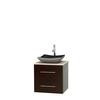 Centra 24 In. Single Vanity in Espresso with Ivory Marble Top with Black Granite Sink and No Mirror