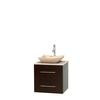 Centra 24 In. Single Vanity in Espresso with Ivory Marble Top with Ivory Sink and No Mirror
