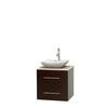 Centra 24 In. Single Vanity in Espresso with Ivory Marble Top with White Carrera Sink and No Mirror