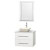 Centra 30 In. Single Vanity in White with Solid SurfaceTop with Bone Porcelain Sink and 24 In. Mirror