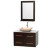Centra 36 In. Single Vanity in Espresso with White Carrera Top with Ivory Sink and 24 In. Mirror