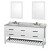 Natalie 72 In. Double Vanity in White with White Carrera Top with Oval sinks and 24 In. Mirrors