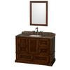 Rochester 48 In. Single Vanity in Cherry with Baltic Brown Top with Oval Sink and 24 In. Mirror