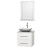 Centra 24 In. Single Vanity in White with White Carrera Top with White Carrera Sink and 24 In. Mirror