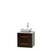 Centra 24 In. Single Vanity in Espresso with White Carrera Top with White Porcelain Sink and No Mirror