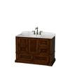 Rochester 48 In. Single Vanity in Cherry with White Carrera Top with Oval Sink and No Mirror