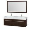 Axa 60 In. Double Vanity in Espresso with Acrylic with Resin Top with Integrated Sinks and 58 In. Mirror