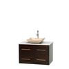 Centra 36 In. Single Vanity in Espresso with Solid SurfaceTop with Ivory Sink and No Mirror