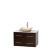 Centra 36 In. Single Vanity in Espresso with Solid SurfaceTop with Ivory Sink and No Mirror