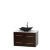 Centra 36 In. Single Vanity in Espresso with Solid SurfaceTop with Black Granite Sink and No Mirror