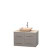 Centra 36 In. Single Vanity in Gray Oak with Ivory Marble Top with Ivory Sink and No Mirror