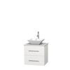Centra 24 In. Single Vanity in White with Solid SurfaceTop with White Porcelain Sink and No Mirror