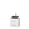 Centra 24 In. Single Vanity in White with Solid SurfaceTop with Black Granite Sink and No Mirror
