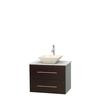 Centra 30 In. Single Vanity in Espresso with White Carrera Top with Bone Porcelain Sink and No Mirror