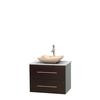 Centra 30 In. Single Vanity in Espresso with White Carrera Top with Ivory Sink and No Mirror