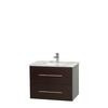 Centra 30 In. Single Vanity in Espresso with White Carrera Top with Square Sink and No Mirror