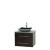 Centra 30 In. Single Vanity in Espresso with Green Glass Top with Black Granite Sink and No Mirror