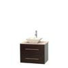 Centra 30 In. Single Vanity in Espresso with Ivory Marble Top with Bone Porcelain Sink and No Mirror