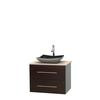 Centra 30 In. Single Vanity in Espresso with Ivory Marble Top with Black Granite Sink and No Mirror