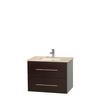 Centra 30 In. Single Vanity in Espresso with Ivory Marble Top with Square Sink and No Mirror
