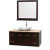 Centra 48 In. Single Vanity in Espresso with Ivory Marble Top with White Carrera Sink and 36 In. Mirror