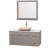 Centra 48 In. Single Vanity in Gray Oak with White Carrera Top with Ivory Sink and 36 In. Mirror