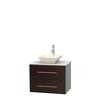 Centra 30 In. Single Vanity in Espresso with Solid SurfaceTop with Bone Porcelain Sink and No Mirror