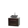 Centra 30 In. Single Vanity in Espresso with Solid SurfaceTop with Black Granite Sink and No Mirror