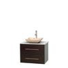 Centra 30 In. Single Vanity in Espresso with Solid SurfaceTop with Ivory Sink and No Mirror