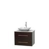 Centra 30 In. Single Vanity in Espresso with Solid SurfaceTop with White Carrera Sink and No Mirror