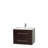 Centra 30 In. Single Vanity in Espresso with Solid SurfaceTop with Square Sink and No Mirror