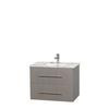 Centra 30 In. Single Vanity in Gray Oak with White Carrera Top with Square Sink and No Mirror