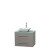 Centra 30 In. Single Vanity in Gray Oak with Green Glass Top with White Porcelain Sink and No Mirror