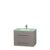 Centra 30 In. Single Vanity in Gray Oak with Green Glass Top with Square Sink and No Mirror