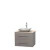 Centra 30 In. Single Vanity in Gray Oak with Ivory Marble Top with White Carrera Sink and No Mirror