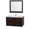 Centra 42 In. Single Vanity in Espresso with White Carrera Top with Square Sink and 36 In. Mirror