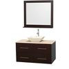 Centra 42 In. Single Vanity in Espresso with Ivory Marble Top with Bone Porcelain Sink and 36 In. Mirror