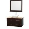 Centra 42 In. Single Vanity in Espresso with Ivory Marble Top with White Porcelain Sink and 36 In. Mirror