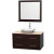 Centra 42 In. Single Vanity in Espresso with Ivory Marble Top with White Carrera Sink and 36 In. Mirror