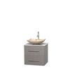 Centra 24 In. Single Vanity in Gray Oak with Solid SurfaceTop with Ivory Sink and No Mirror