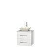 Centra 24 In. Single Vanity in White with Solid SurfaceTop with Bone Porcelain Sink and No Mirror