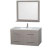 Centra 42 In. Single Vanity in Gray Oak with White Carrera Top with Square Sink and 36 In. Mirror