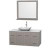 Centra 48 In. Single Vanity in Gray Oak with Solid SurfaceTop with White Carrera Sink and 36 In. Mirror