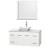 Centra 48 In. Single Vanity in White with White Carrera Top with White Porcelain Sink and 36 In. Mirror